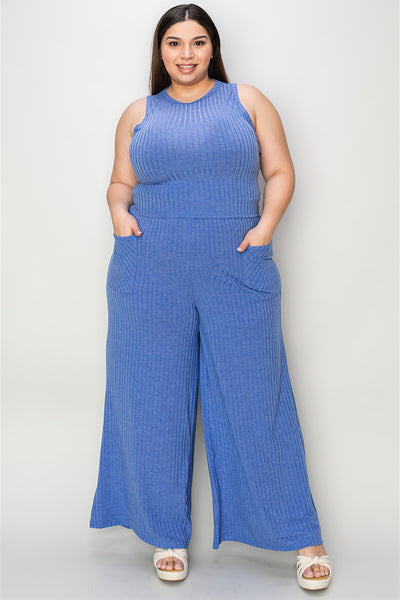 Ribbed Tank and Wide Leg Pants Set **Reduced**