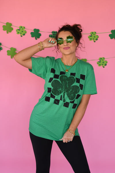 Shamrock Checkered Graphic Tee