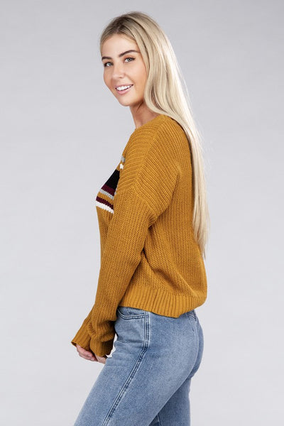 Striped Pullover Crew Neck Sweater