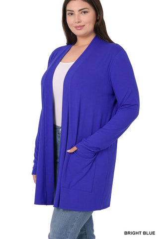 Plus Slouchy Pocket Open Cardigan **Sale**