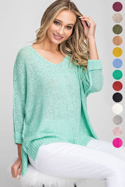 Crew Neck Knit Sweater *6 Different Colors**