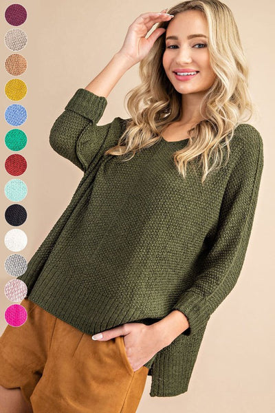 Crew Neck Knit Sweater *6 Different Colors**