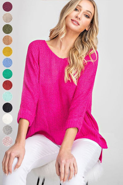 Crew Neck Knit Sweater *6 Different Colors**