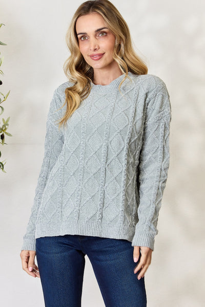 BiBi Cable Knit Round Neck Sweater **on sale**