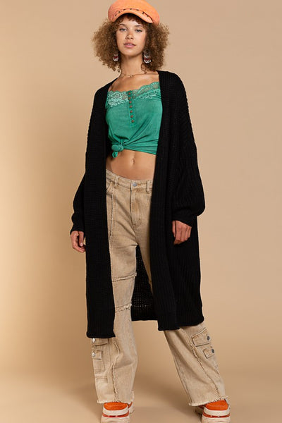 Timeless Maxi Cardigan with Balloon Sleeves