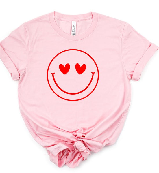 Smiley Face Heart Eyes Cozy Bella Canvas Tee **PLUS**