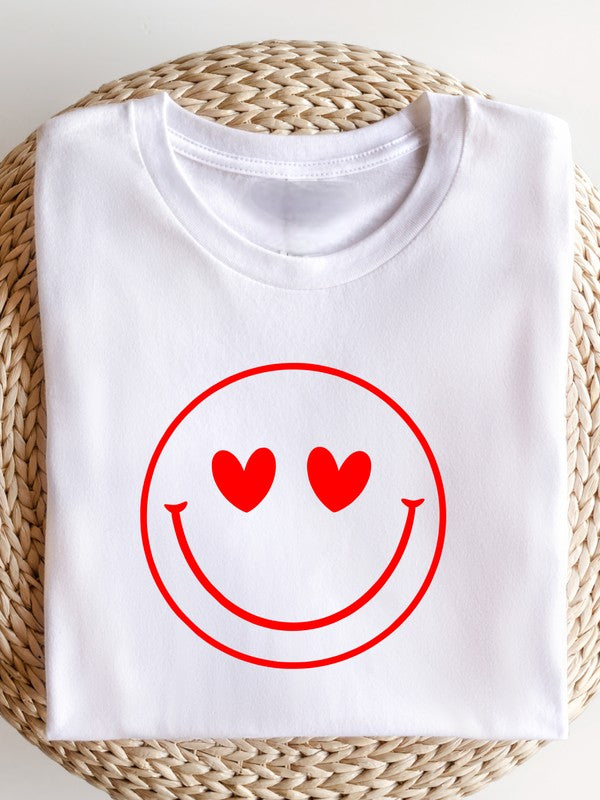 Smiley Face Heart Eyes Cozy Bella Canvas Tee