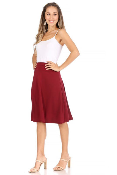 Solid, A-line pull on skirt