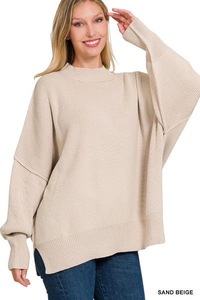 SIDE SLIT OVERSIZED SWEATER