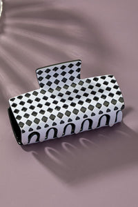 Checker pattern rectangle hair claw clip **4 Colors**