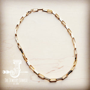 Matte Gold Large Chain Link Layering Necklace