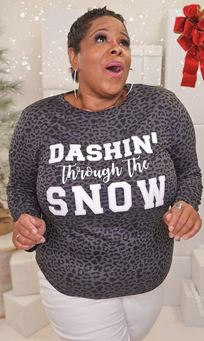 Soft Ideal Chenille Dashin Through the Snow Long Sleeve Tee