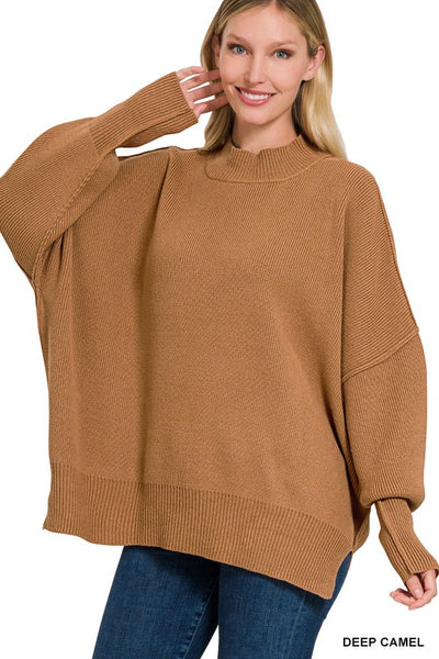 Side Slit Oversized Sweater **on sale**