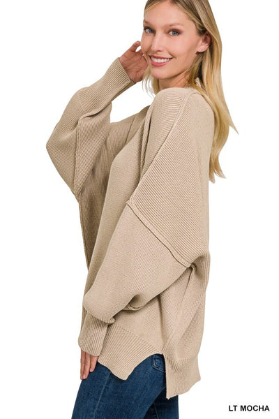 Side Slit Oversized Sweater **on sale**