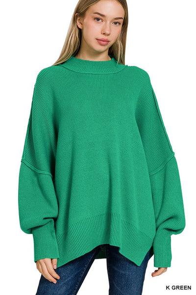 Side Slit Oversized Sweater **on sale**