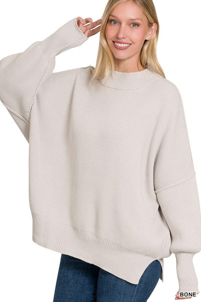 Side Slit Oversized Sweater **on sale**