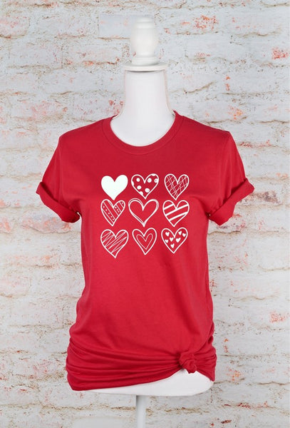 Nine Heart Valentine Crew Neck Tee