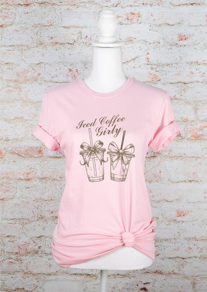 Iced Coffee Girly Graphic Tee **Plus**