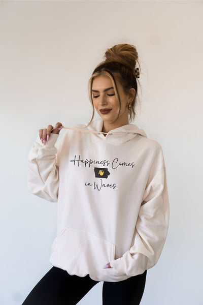 Happiness Comes in Waves Hoodie Sweatshirt **Plus**