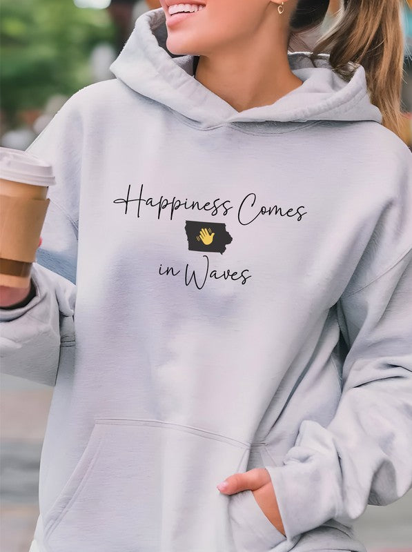 Happiness Comes in Waves Hoodie Sweatshirt **Plus**