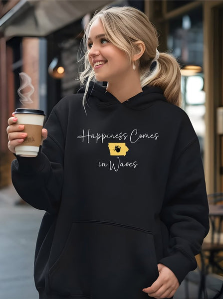 Happiness Comes in Waves Hoodie Sweatshirt **Plus**