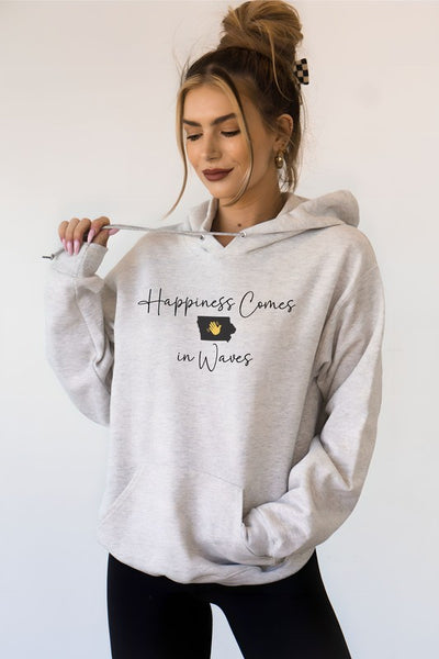 Happiness Comes in Waves Hoodie Sweatshirt **Plus**