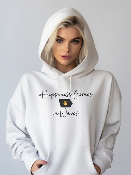 Happiness Comes in Waves Hoodie Sweatshirt **Plus**