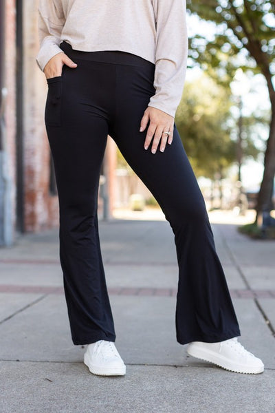 The Vanessa - 30 in Inseam Black Bootcut Leggings