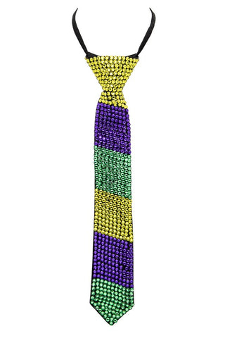 Marde Gras Stone Pave Neck Tie