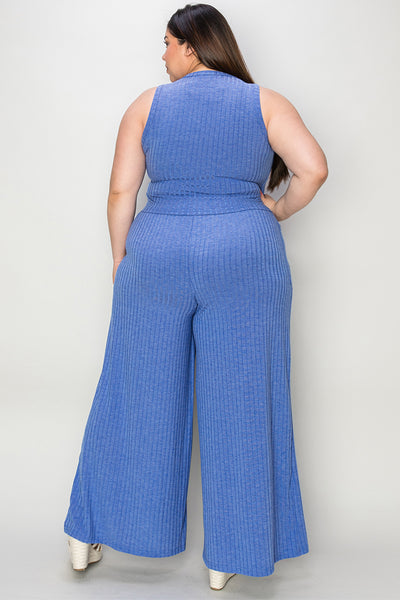 Ribbed Tank and Wide Leg Pants Set **Reduced**