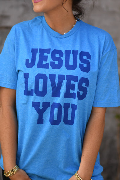 Saphire Jesus Loves You Tee