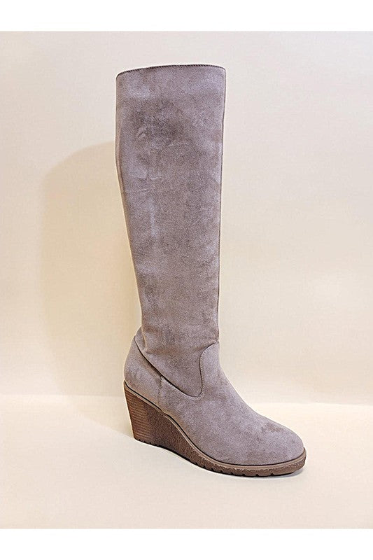 WEDGE KNEE HIGH BOOTS