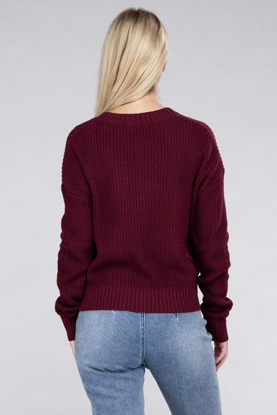 Striped Pullover Crew Neck Sweater