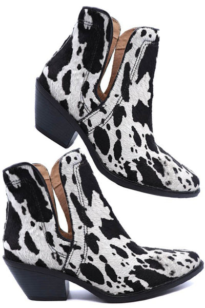 Western Cut Out Animal Hair Booties