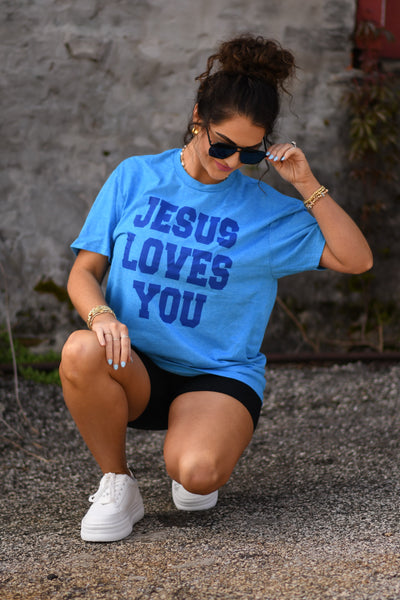 Saphire Jesus Loves You Tee