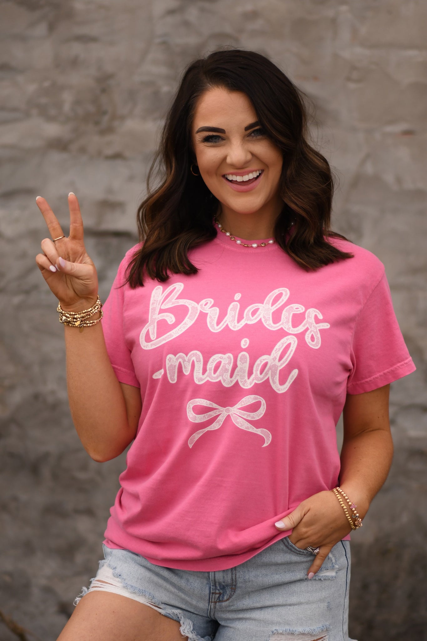 Bridesmaid Lace Bow Tee