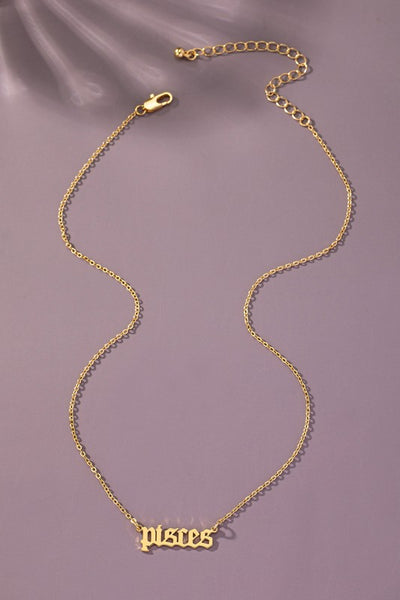 Laser cut zodiac sign pendant necklace