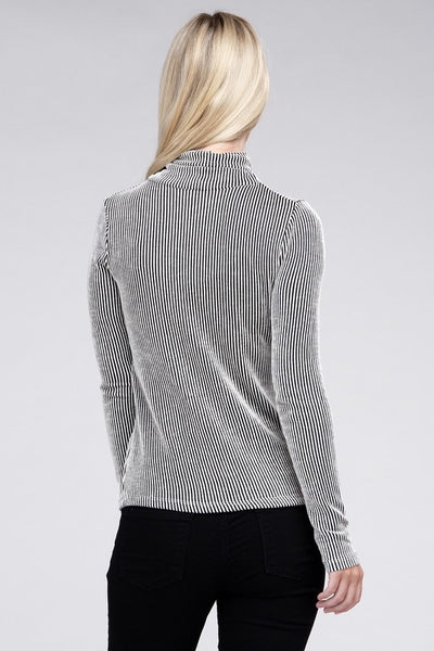 Ribbed Turtle Neck Long Sleeve Top **Sale**