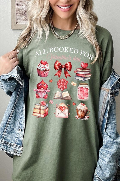 All Booked for Valentines Plus Heavy Cotton Tee