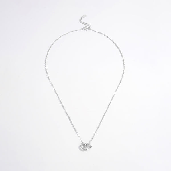 925 Sterling Silver Inlaid Zircon Heart Necklace