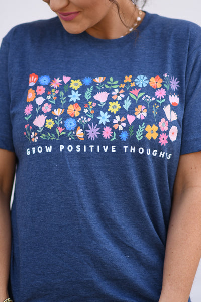 Grow Positive thoughts Floral Graphic Tee