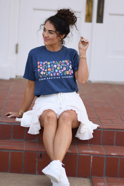 Grow Positive thoughts Floral Graphic Tee