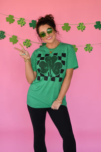 Shamrock Checkered Graphic Tee