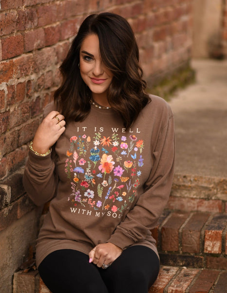 IT IS WELL WITH MY SOUL FLORAL SHORT SLEEVE/ LONG SLEEVE TEE