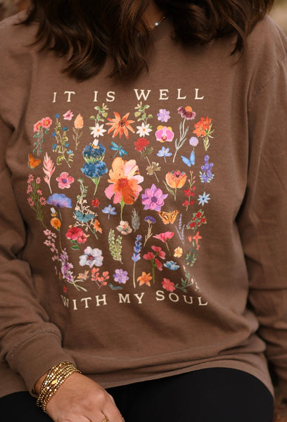IT IS WELL WITH MY SOUL FLORAL SHORT SLEEVE/ LONG SLEEVE TEE