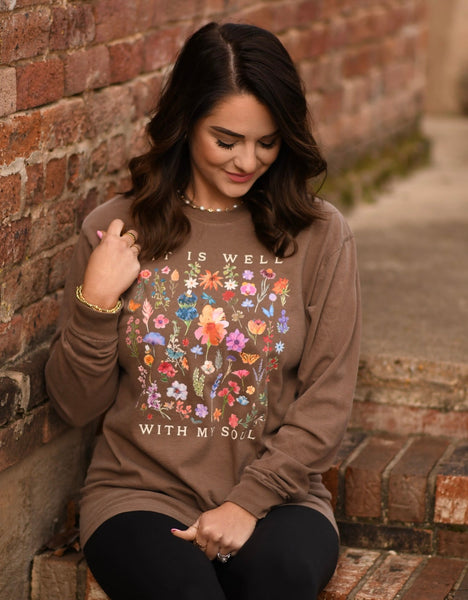 IT IS WELL WITH MY SOUL FLORAL SHORT SLEEVE/ LONG SLEEVE TEE