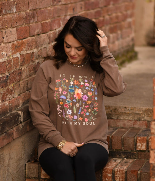 IT IS WELL WITH MY SOUL FLORAL SHORT SLEEVE/ LONG SLEEVE TEE