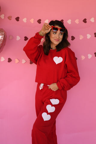 LOVE DAY HEART SWEAT SET