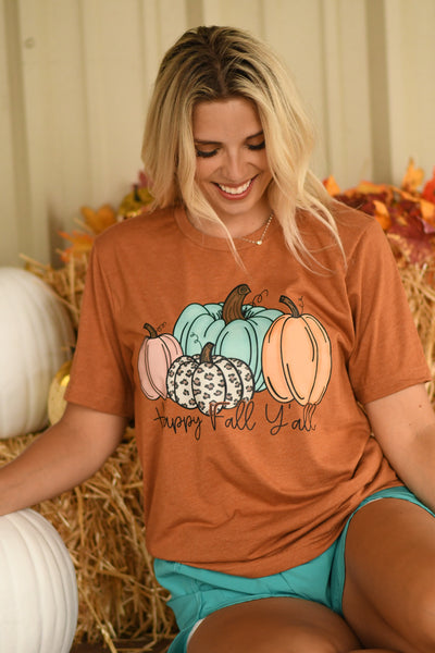 Autumn Pumpkin Graphic Tee Shirt