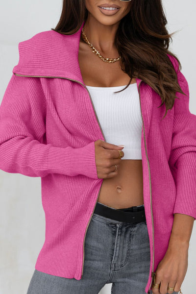 Long Sleeve Zip Up Cardigan **3 Colors**